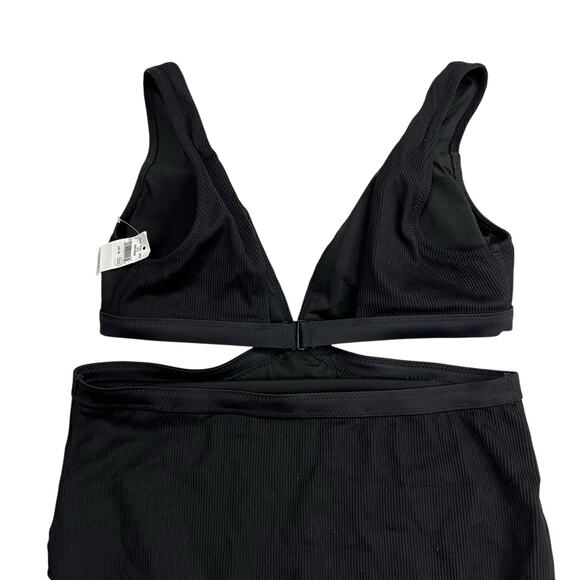 NWT Aerie Ribbed Mix Crossover Cut Out One Piece Swimsuit Sz Medium - Picture 4 of 10